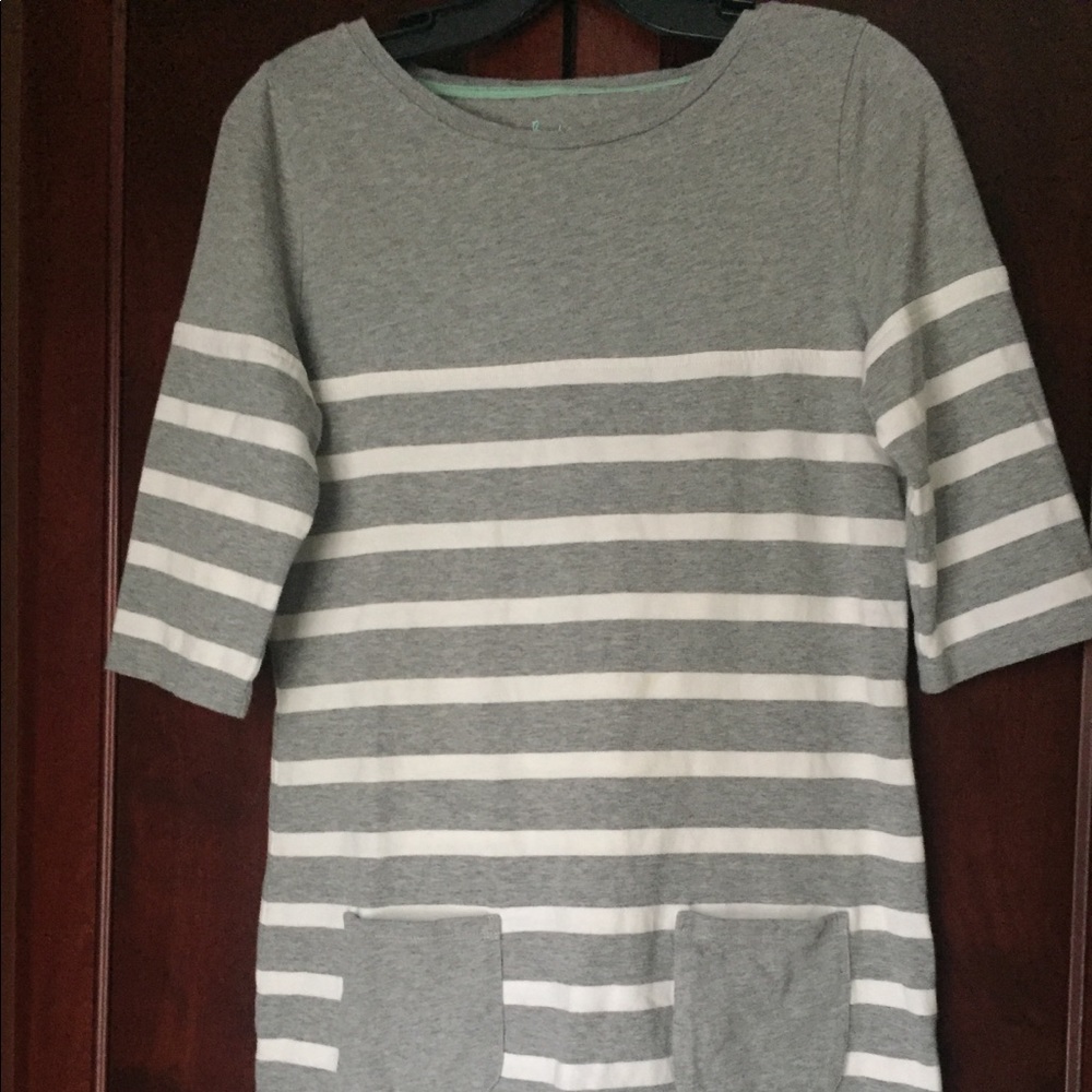 Boden gray & white striped dress/tunic